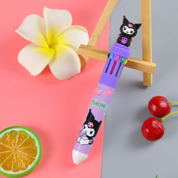 Pena Gel Pulpen Ballpoint Tinta 10 Warna Warni Motif Karakter Lucu — 6