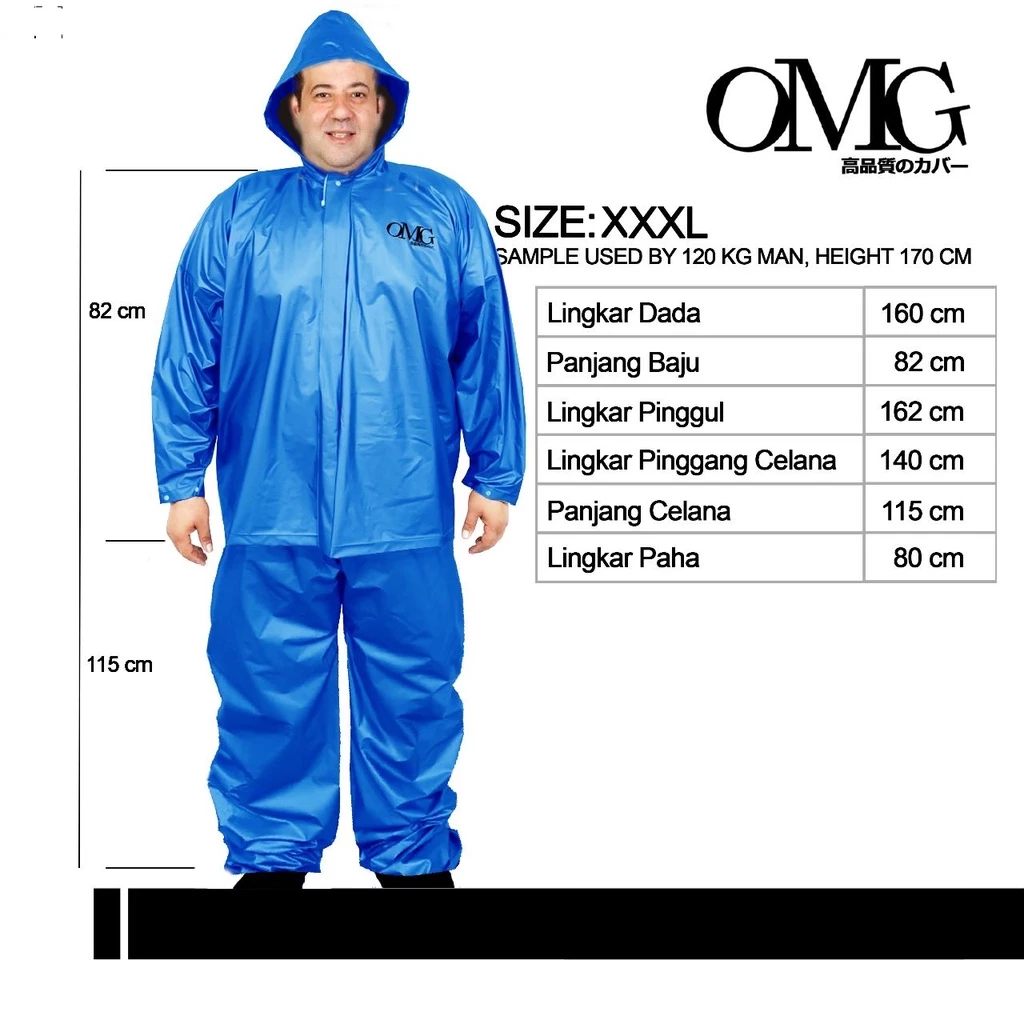 Jas Hujan Motor Besar Jumbo Big Size XXXL Extra Large PVC Lentur