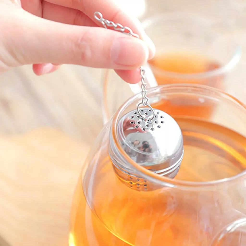 Saringan Daun Teh Rempah Stainless Bulat Bentuk Bola Tea Infuser Ball — 5