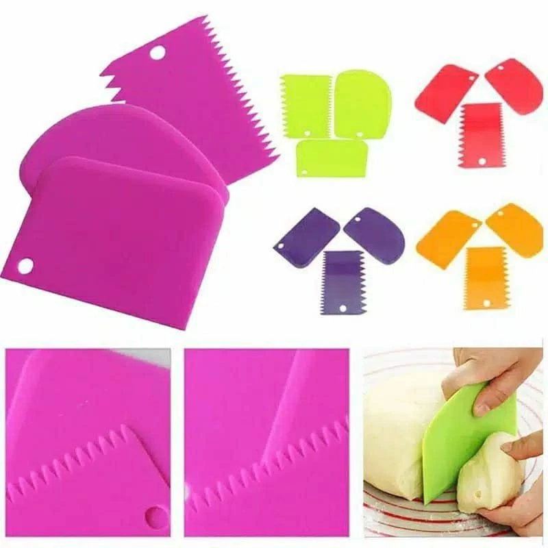 Alat Pemotong Adonan Kue Roti 3 in 1 Scrapper Cutter Berbagai Jenis Kue — 3