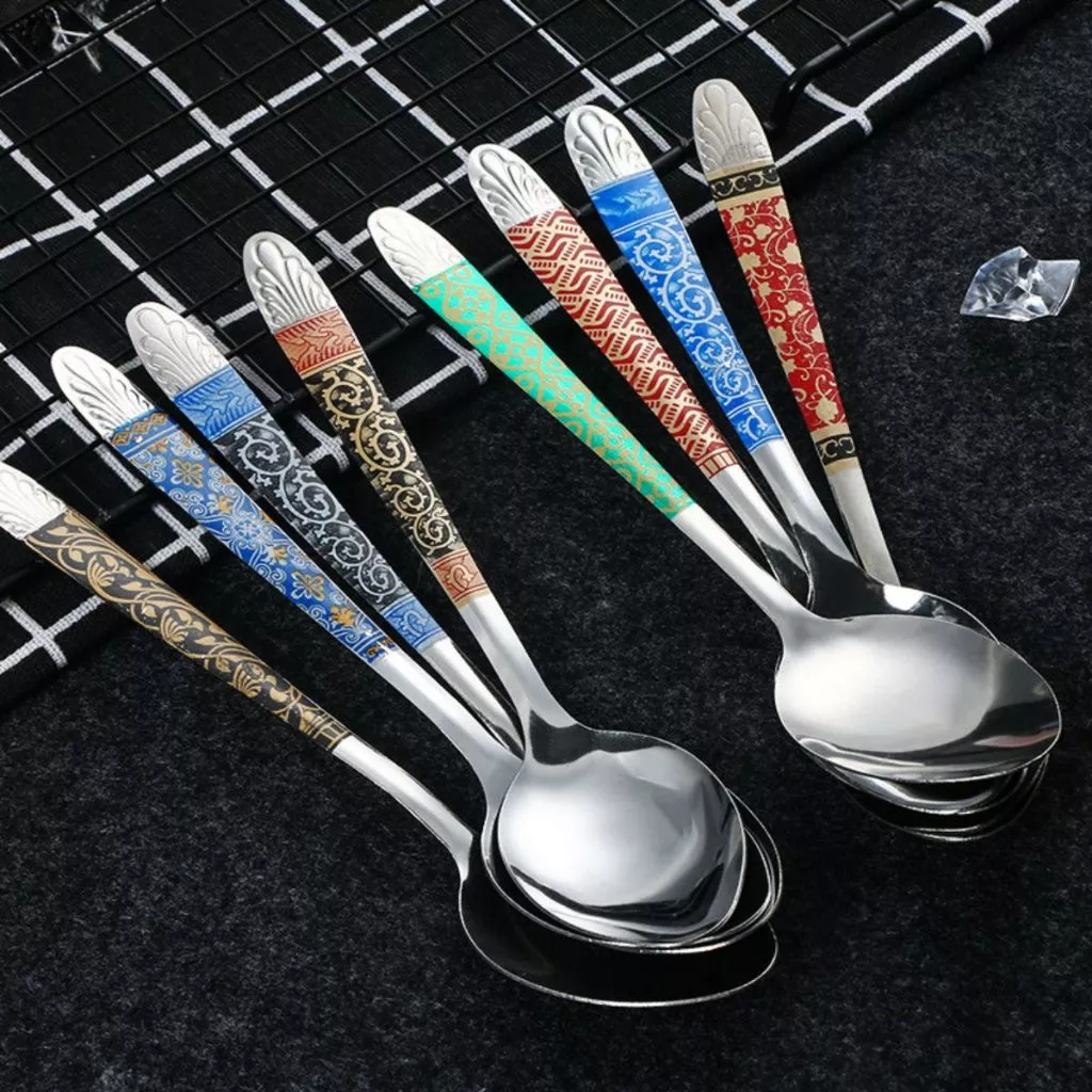 Sendok Stainless Batik 12pcs Peralatan Makan Motif Tradisional Elegan — 6