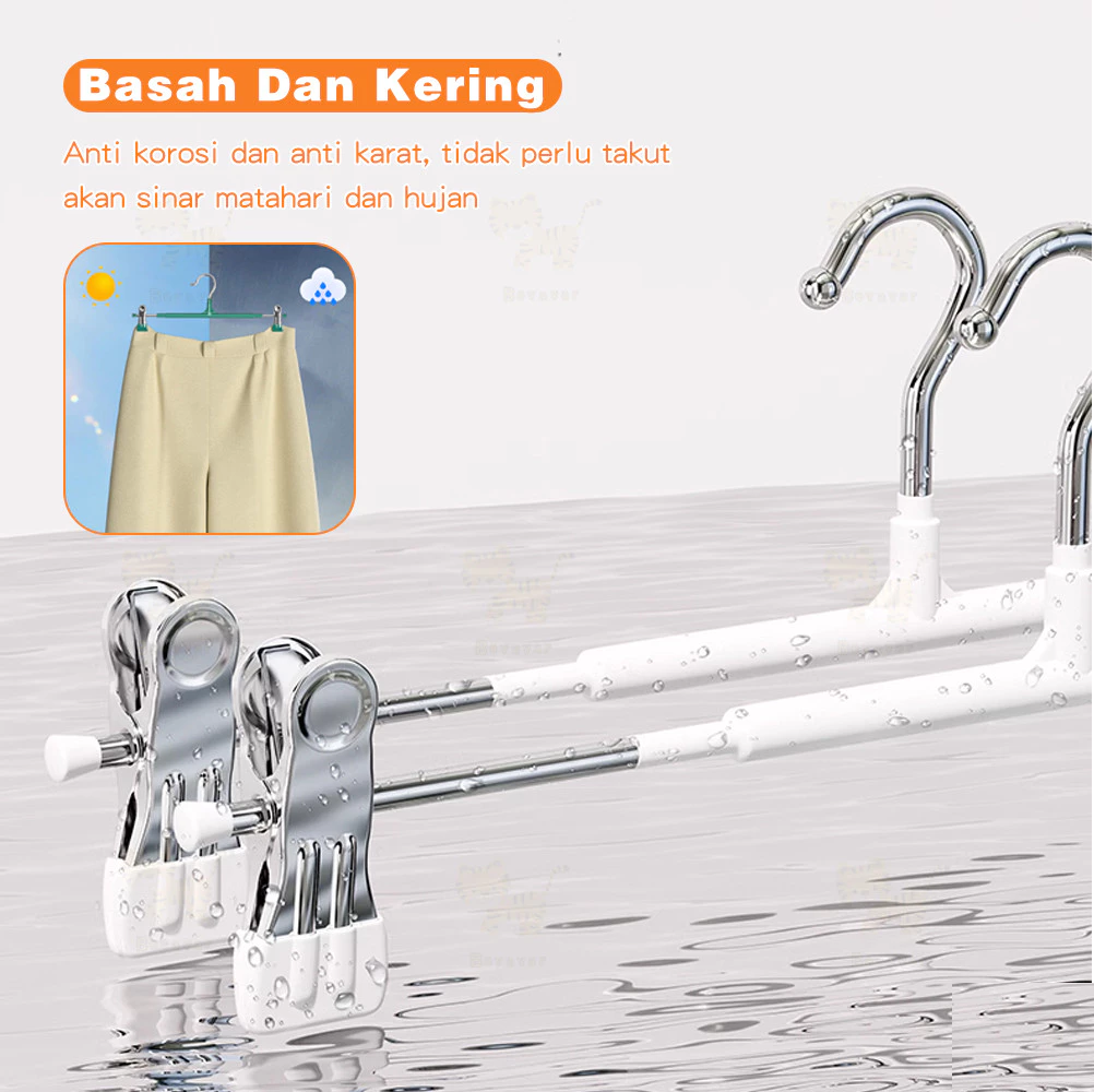Hanger Gantungan Baju Celana Anti Slip dengan Klip Bahan Kawat Besi — 5