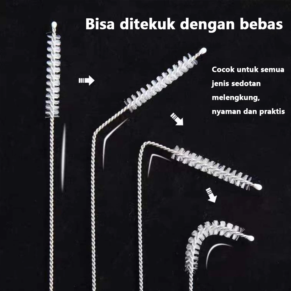 Sikat Sedotan Stainless Steel Kecil Lembut Pembersih Sudut Lekukan — 7