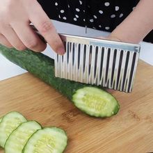 Pisau Gerigi Stainless Steel Iris Kentang Timun Acar Buah Sayur Kripik — 6