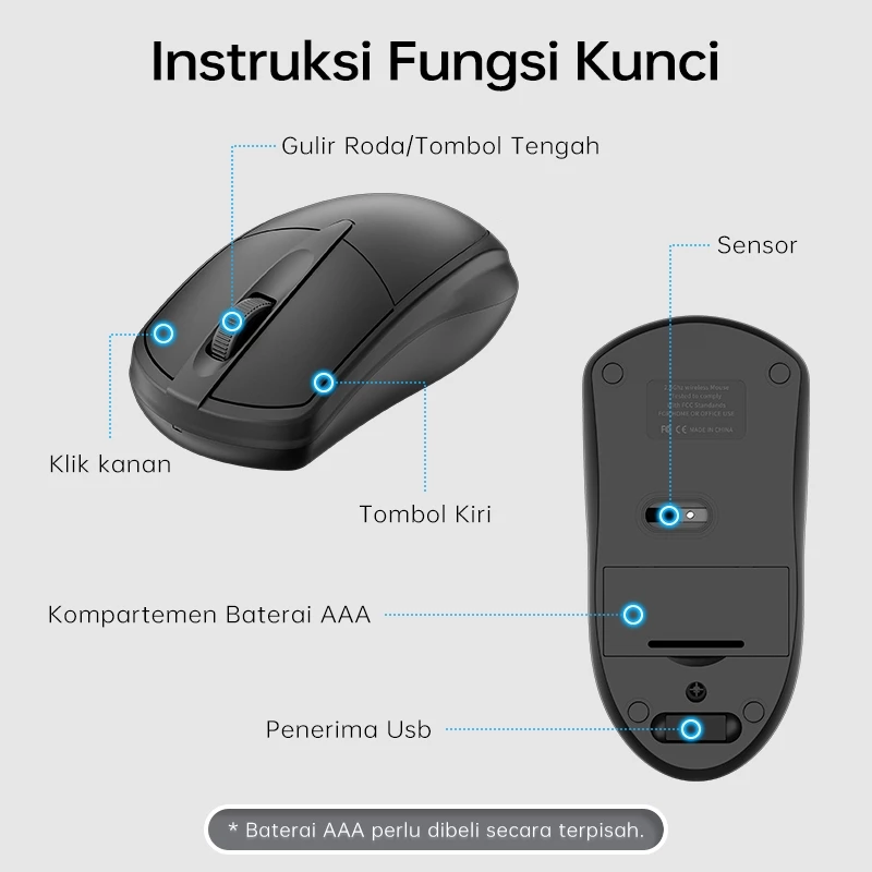 Mouse Wireless Nirkabel Slim Slim Kompatibel Tanpa Kabel Universal — 7