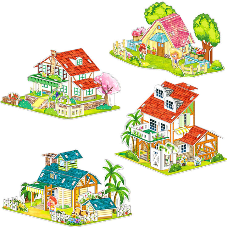 Puzzle Mainan Edukasi Anak 3D Paper House Melatih Kreativitas Anak — 7