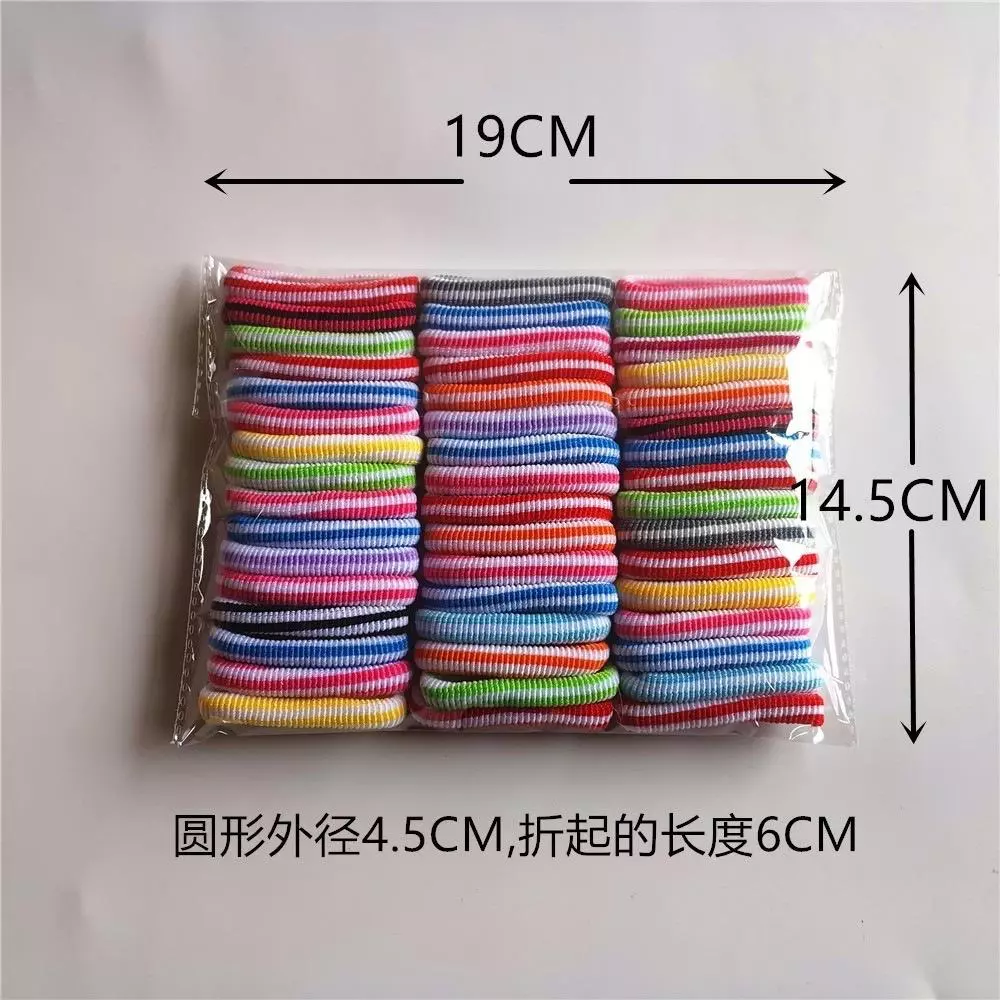 Ikat Rambut Wol Anak Dewasa Kunciran Mini Salur Warna Warni Ceria — 8