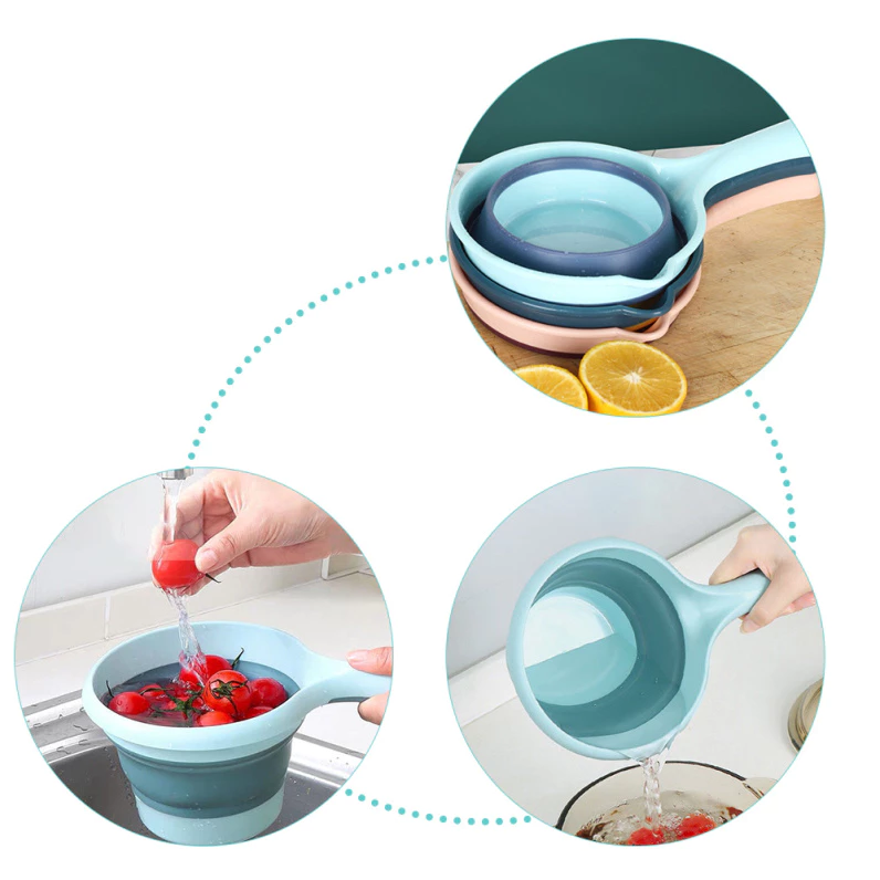 Gayung Mandi Lipat Serbaguna Silikon Portable Efisien Hemat Tempat — 6