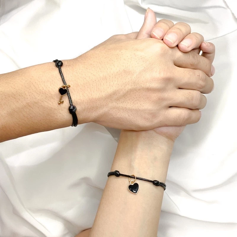 Gelang Couple Aesthetic Model Kunci dan Love Pasangan Unik Kekinian — 3