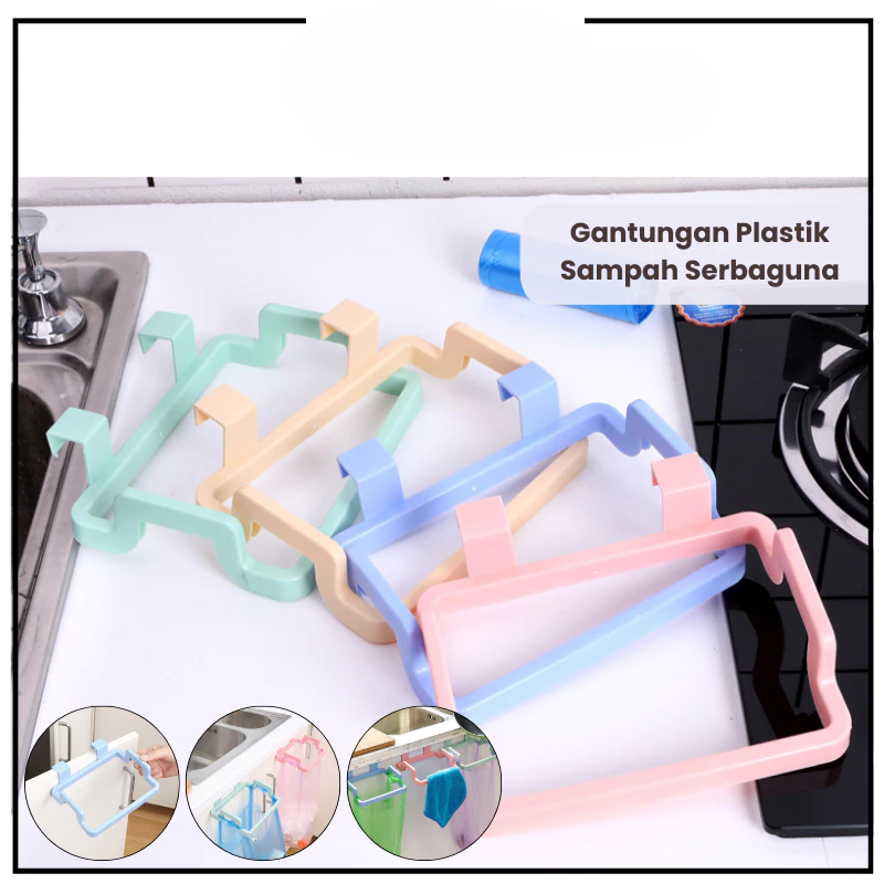 Gantungan Holder Kantong Tempat Kresek Sampah Dan Lap Dapur — 6