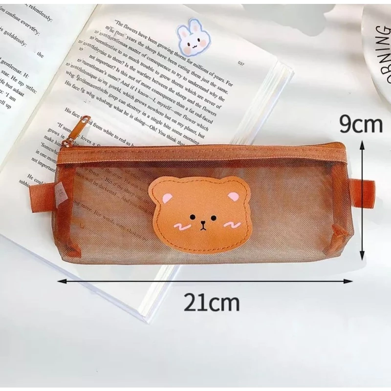 Tempat Pensil Zipper Coklat Motif — 9