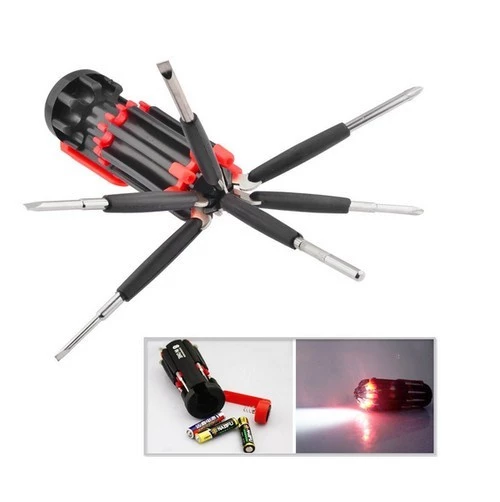 Set Obeng 8 in 1 Multi Screwdriver Tools Senter Multifungsi Lampu — 3