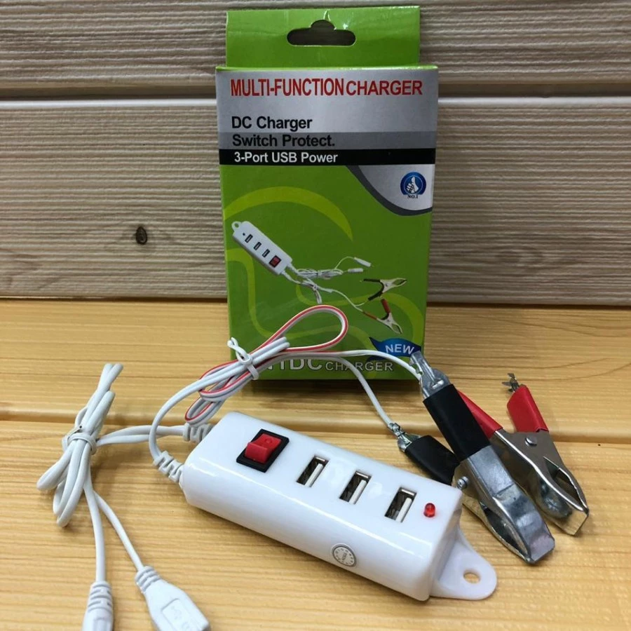 Charger Hp Aki Motor Portable 3 USB 6 in 1 Serbaguna — 3