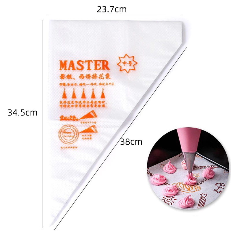Plastik Segitiga Papping Piping Bag Pencetak Adonan Hiasan Kue Contong — 6