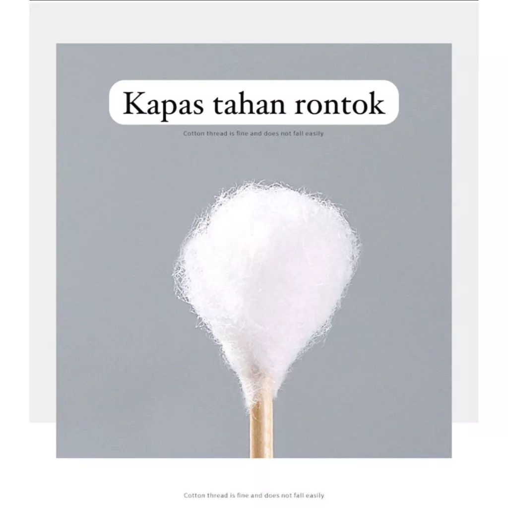Cotton Bud / Korek Kuping / Cotton Swabs isi 500 Natural Bambu — 3