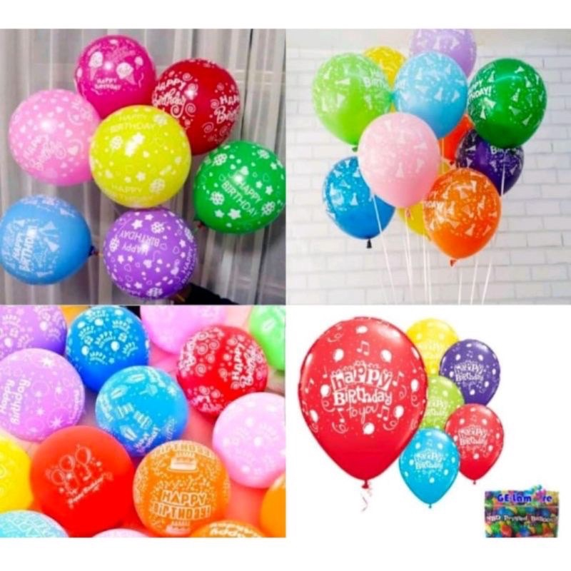 Balon Latex Motif Acak Dekorasi Party Pesta Ulang Tahun Meriah — 5