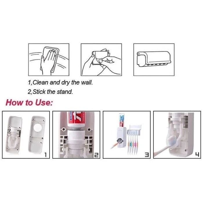 Set Dispenser Pasta Gigi Odol Dan Rak Cantolan Tempat Sikat Gigi — 7