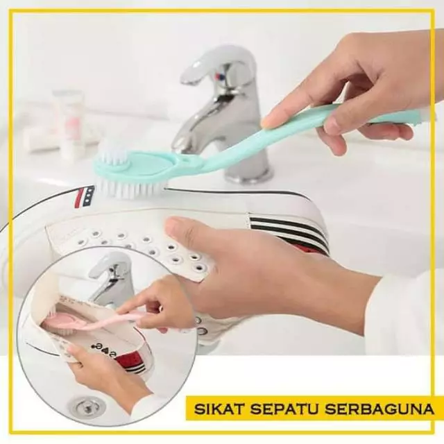 Sikat Sepatu Gagang Panjang 3 in 1 Serbaguna Alat Pembersih Efektif — 4