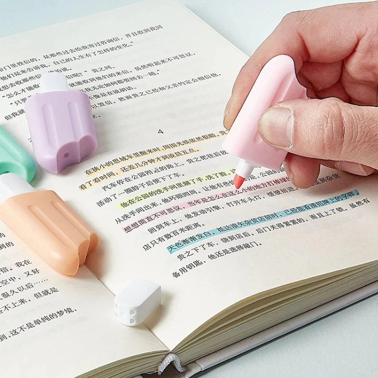 Highlighter Desain Lucu Warna Warni Menandai Poin Penting Pencatatan — 4