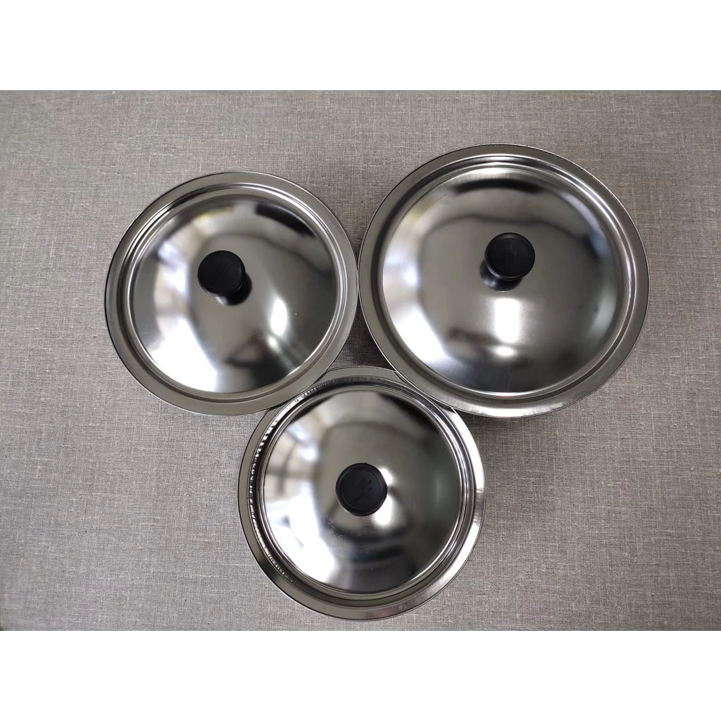 Baskom Panci Mangkok Wadah Kobokan Tutup Stainless Steel Multifungsi — 6