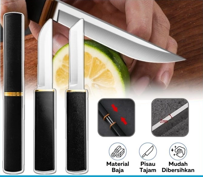 Pisau Dapur 2 in 1 Pemotong Pengiris Daging Sayur Buah Chef Knife — 6