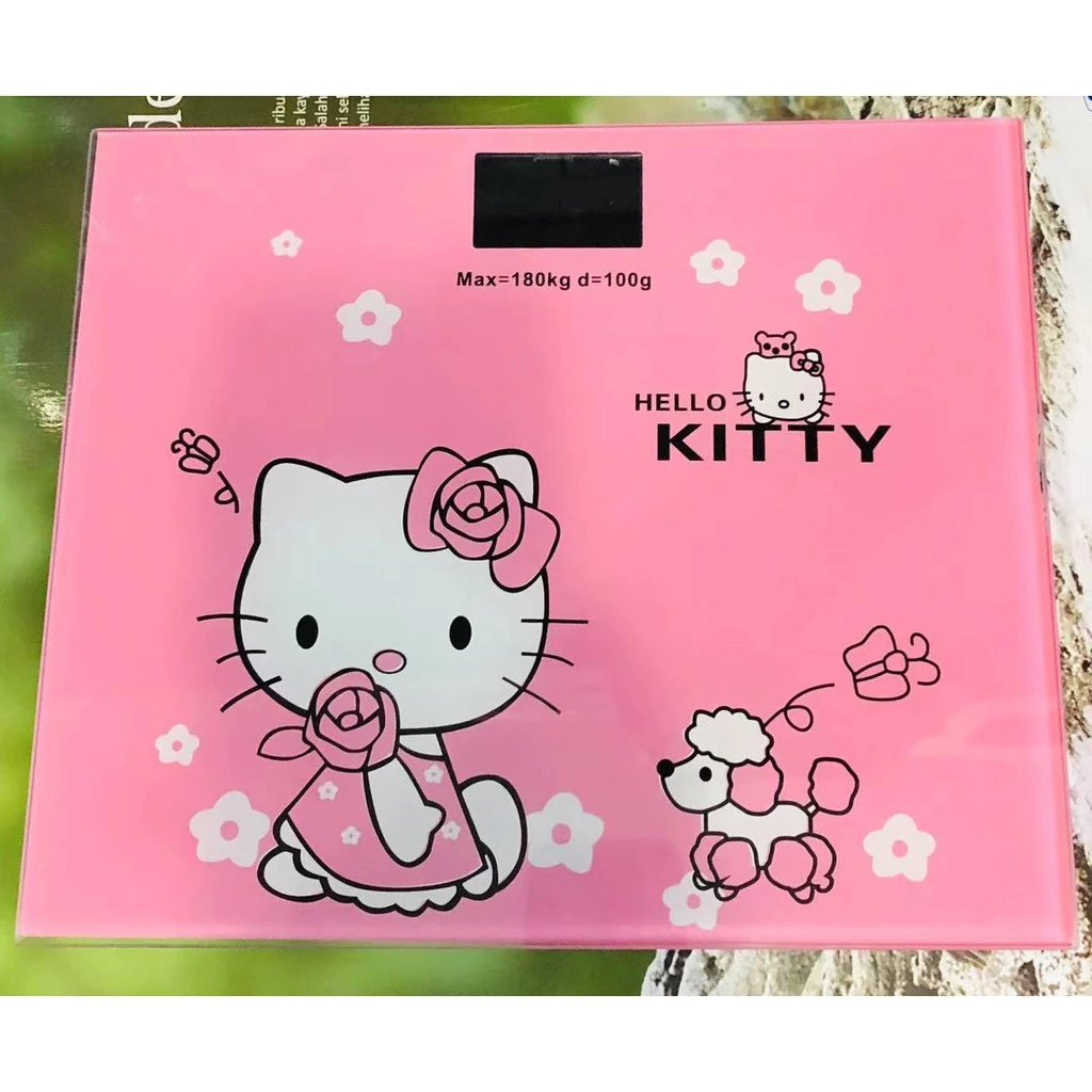 Timbangan Badan Digital LCD Karakter Hellokitty Kaca 180kg — 6