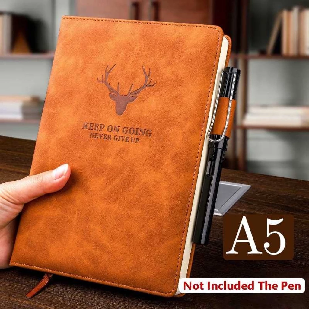 Buku Catatan Kerja Notebook A5 Cover Kulit Sintetis Elegan 100 Lembar — 8
