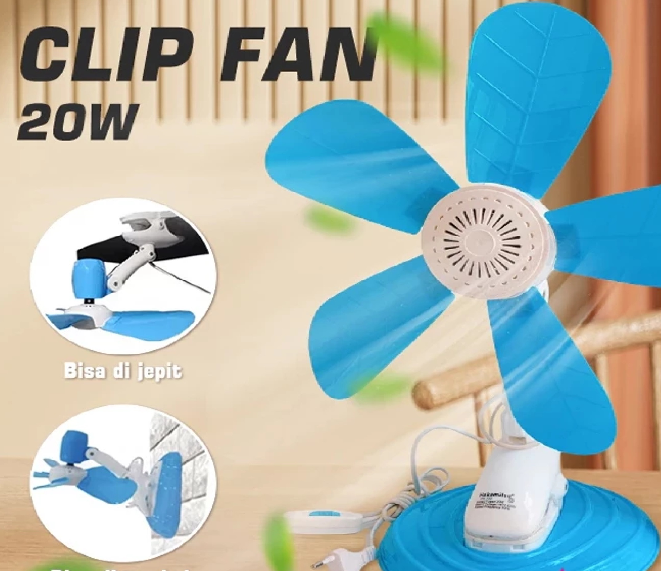 Kipas Angin Jepit Mini Clamp Wall Desk Fan All in One Fleksibel — 7