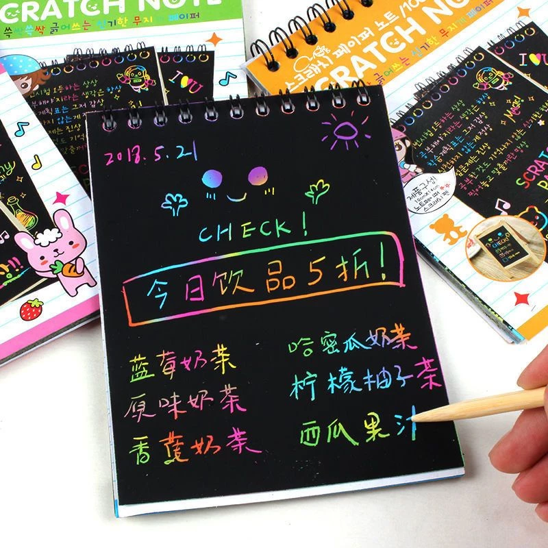 Buku Gambar Anak Gores Mini Magic Scratch Note Kreatif — 3