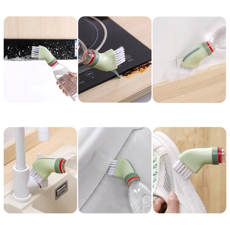 Sikat Cuci Mini Sela Sudut Kamar Mandi Hemat Tenaga Desain Botol Air — 5