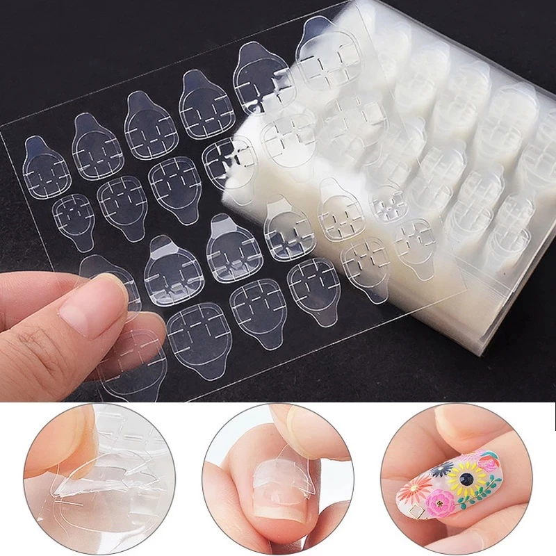 Sticker Lem Kuku Palsu Fake Nails Kedap Air Gel Double Tap Praktis — 2