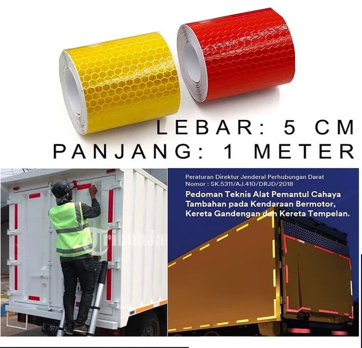 Stiker Kir Dishub Mobil Box Diamond Grade Reflector Pemantul Cahaya — 9