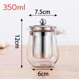 Teapot Teko Kaca Tahan Panas Dengan Saringan Teh Stainless 350ml — 6