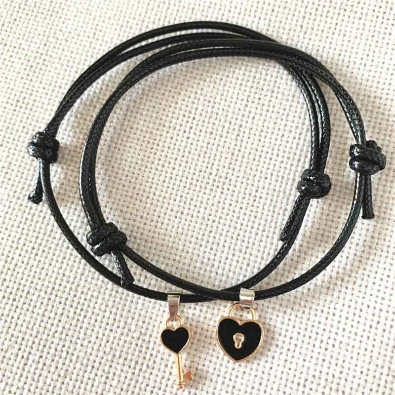 Gelang Couple Aesthetic Model Kunci dan Love Pasangan Unik Kekinian — 4