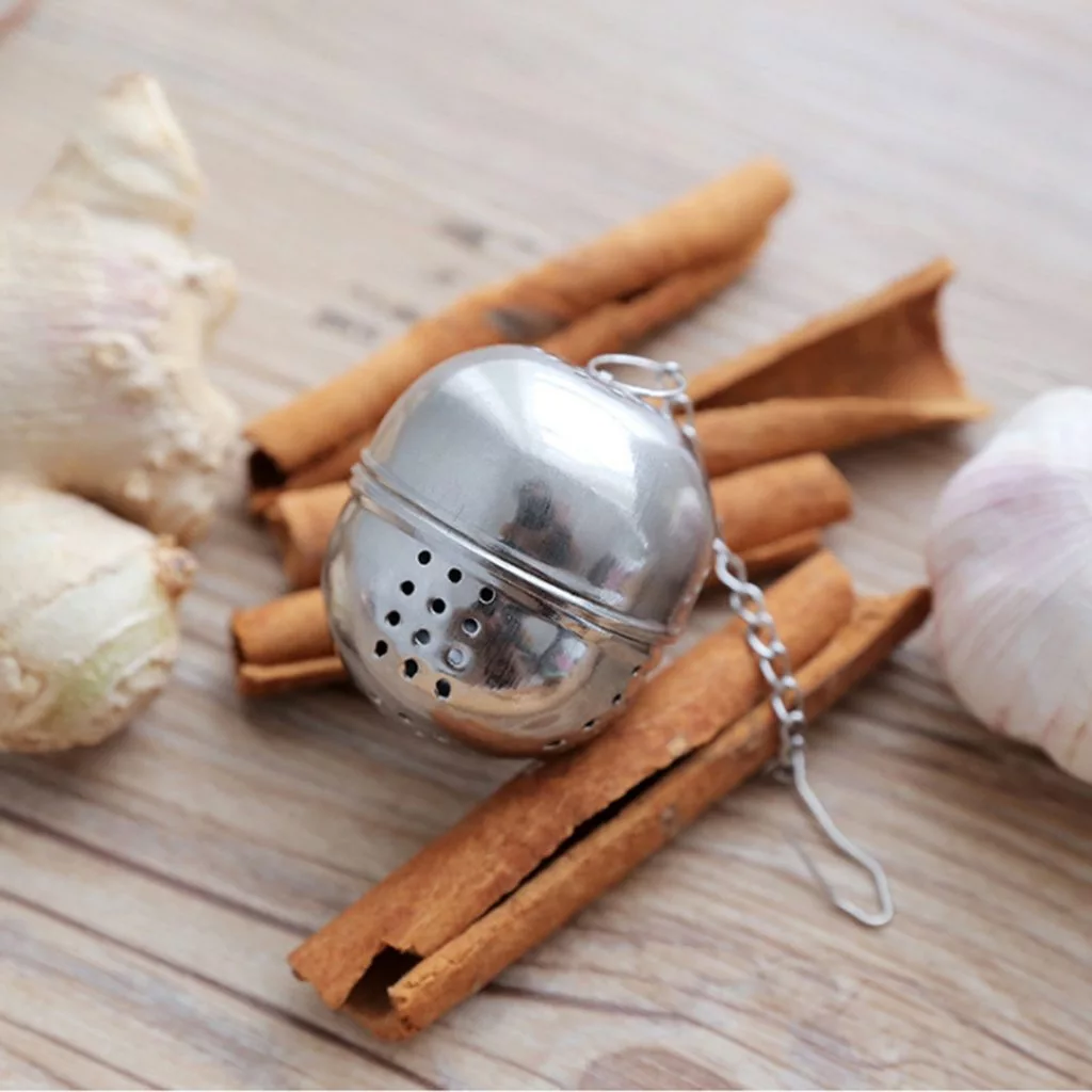 Saringan Daun Teh Rempah Stainless Bulat Bentuk Bola Tea Infuser Ball — 6