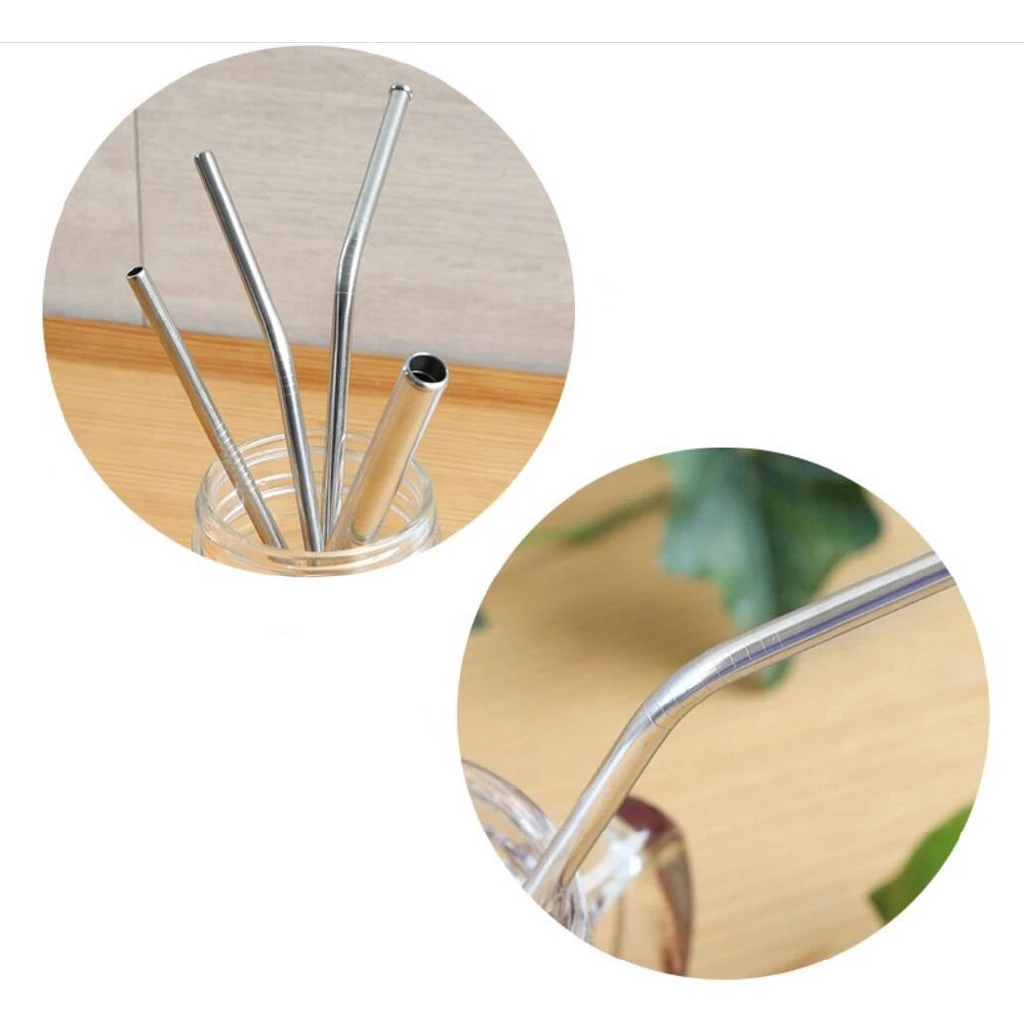 Sedotan Stainless Besi Set 5in1 Anti Karat Food Grade — 4