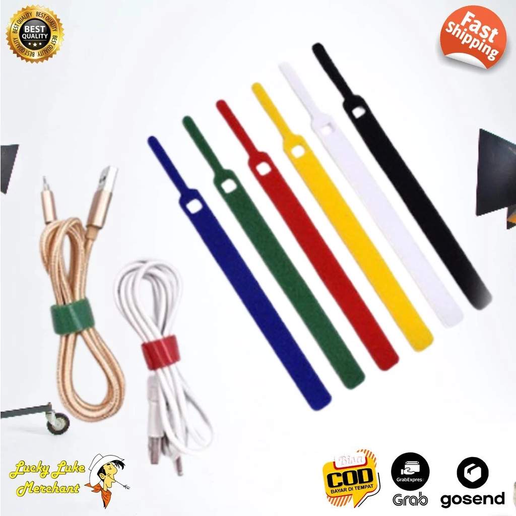 Velcro Organizer Kabel Velcro Binder dengan Klip Penjepit — 4