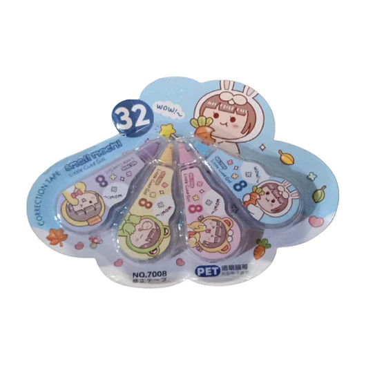 Penghapus Pulpen Roll Correction Tape Karakter Kartun Lucu Isi 4 — 8