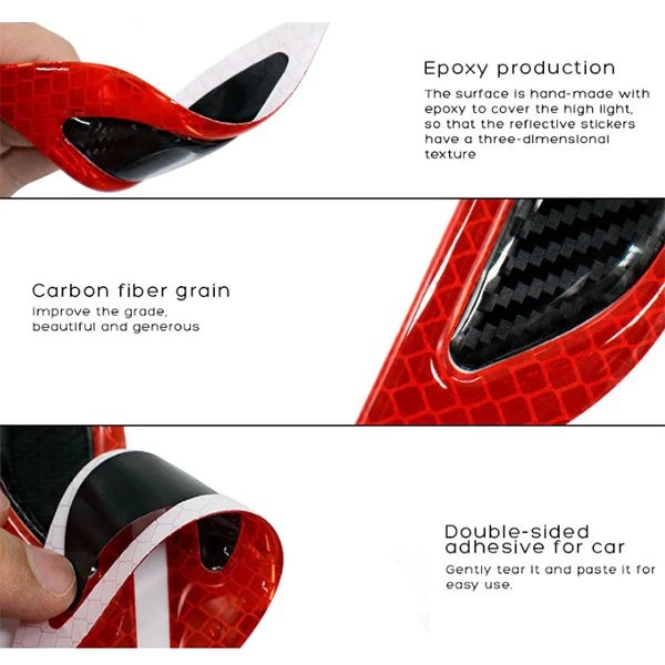 Stiker Carbon Dekorasi Mobil Nyala Warning Sign Keamanan Eksklusivitas — 6