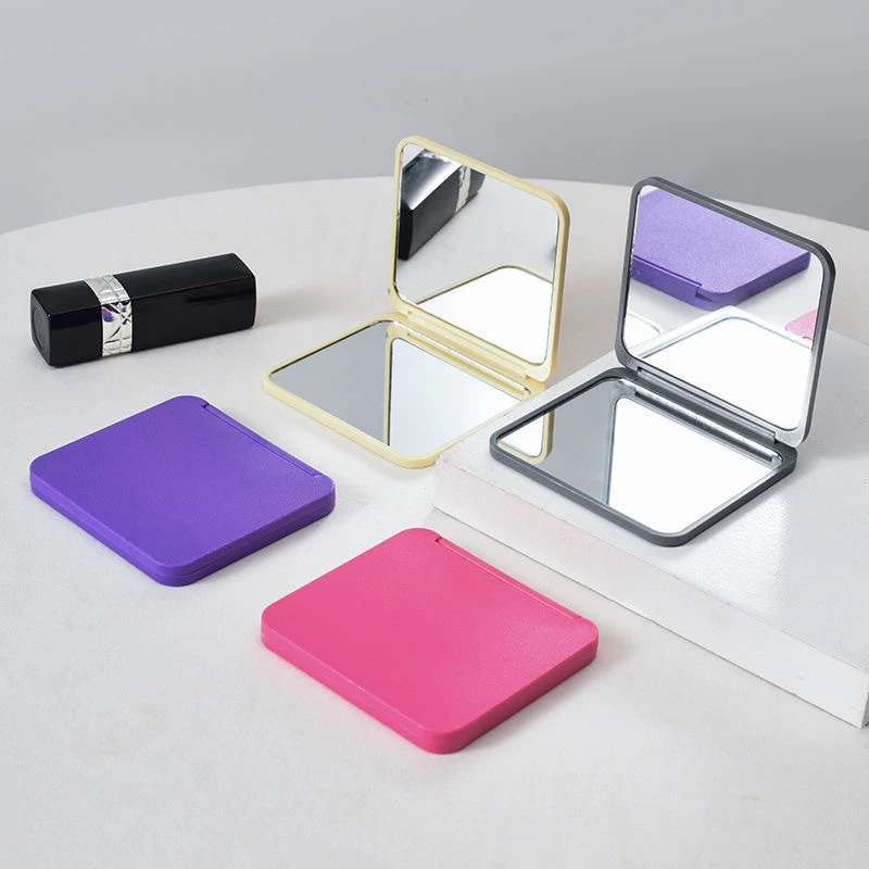 Cermin Lipat 2 Sisi Persegi Kaca Make Up Polos Mini Mirror Decor Sticker — 4
