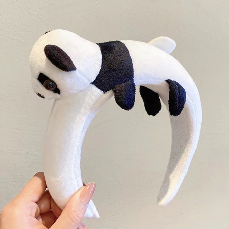 Bando Boneka Lucu Motif Binatang Korean Style Fluffy Hairband Karakter — 10