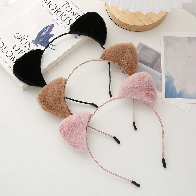 Bando Telinga Kucing Rambut Bandana Bulu Lucu Korean Style — 3