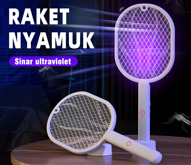 Raket Nyamuk Insect Killer Elektrik Rechargeable 2in1 Multifungsi — 3
