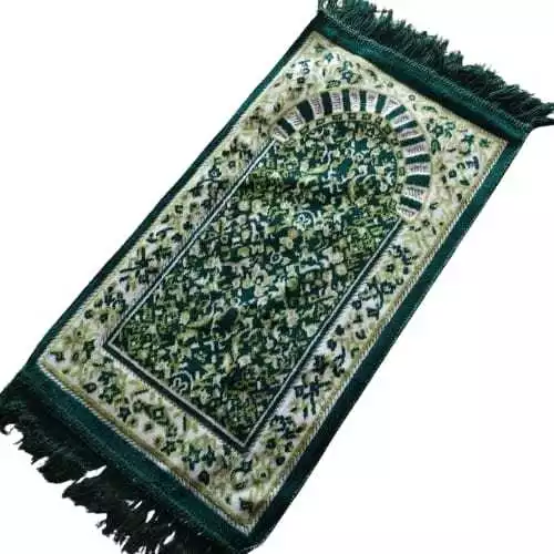 Sajadah Muka Mini Persegi Corak Timbul Velvet Solat Tarawih lebaran — 8