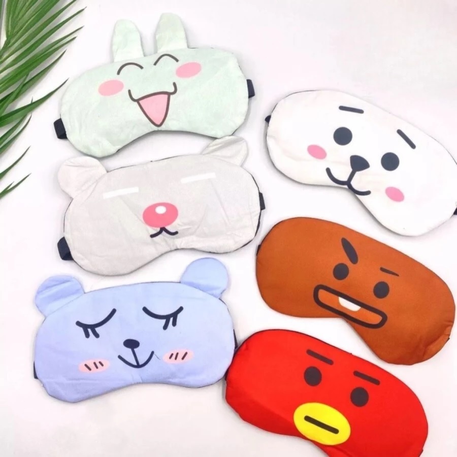 Penutup Mata Karakter Ekspresi Eye Cover Sleep Motif Boneka Lucu — 8