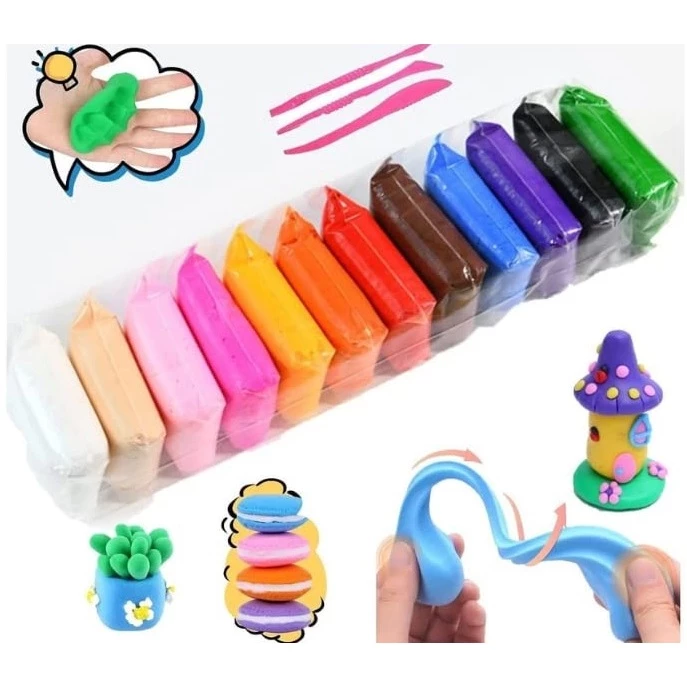 Clay Polymer Slime Clay Dough Mainan Edukasi Untuk Anak 12 Pcs — 5