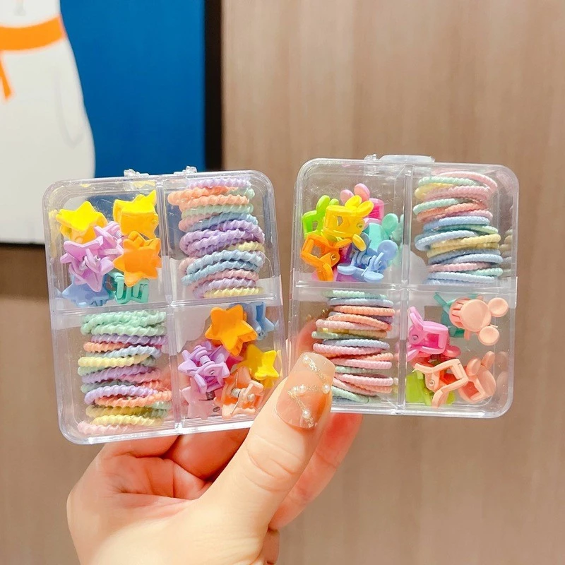 Set Box Ikat Rambut Aksesoris Jepitan Anak Lucu Cute Mix Warna Warni — 5