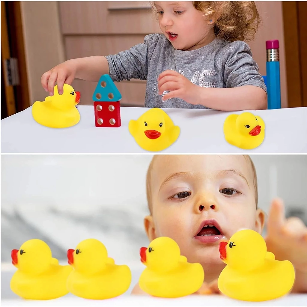 Mainan Mandi Bayi Anak Bebek  Karet Bunyi Mengapung Aman Digigit — 4