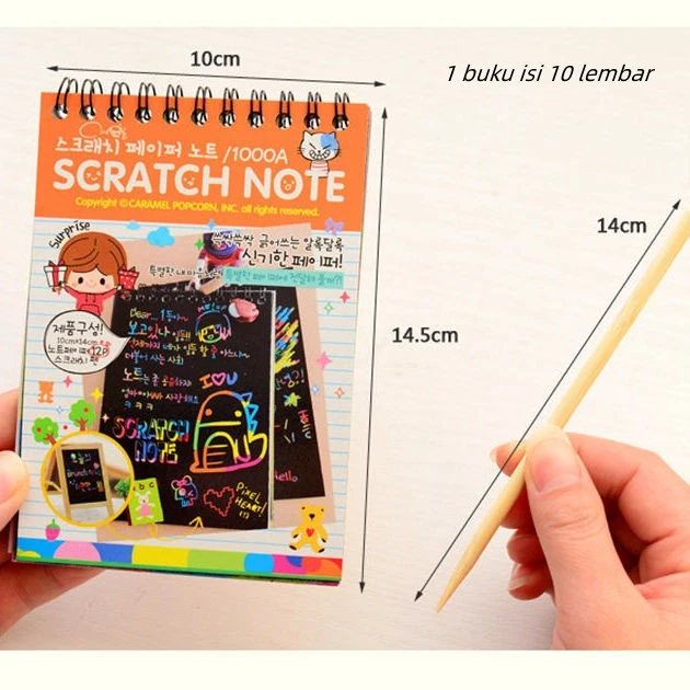 Buku Gambar Anak Gores Mini Magic Scratch Note Kreatif — 8