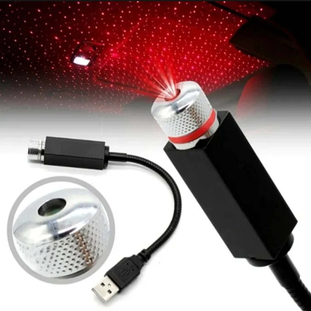 Lampu Laser Proyektor Led USB Bintang Star Dekorasi Plafon Mobil Kamar — 7